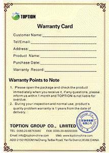 ultrasonic cleaner warranty card