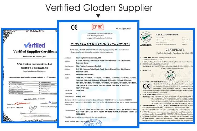 3rd party certification of autoclave reactor
